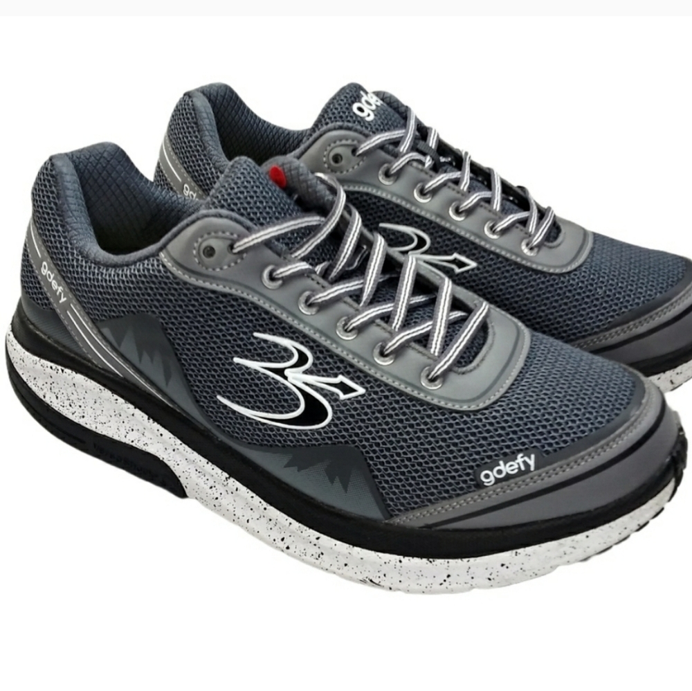 Gdefy Gravity Defyer Gray/Charcoal Lace Up Walking Sneakers